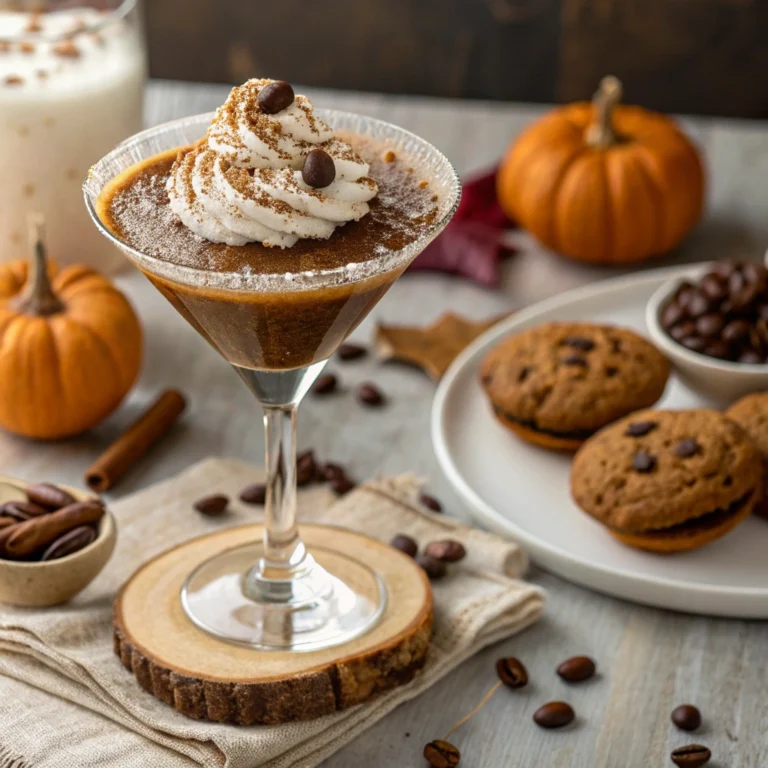 Pumpkin Spice Espresso Martini served with fall treats