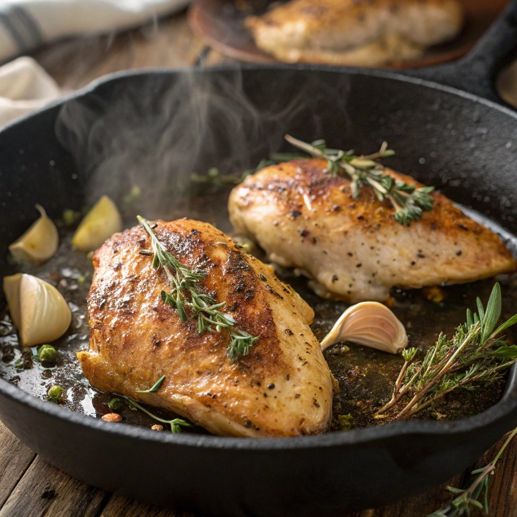 Seasoned chicken cooking for AIP lunch recipes