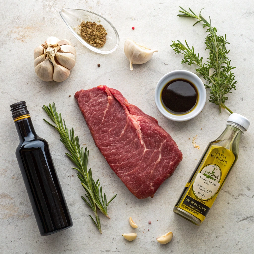 Pioneer Woman London Broil Recipe ingredients on kitchen counter