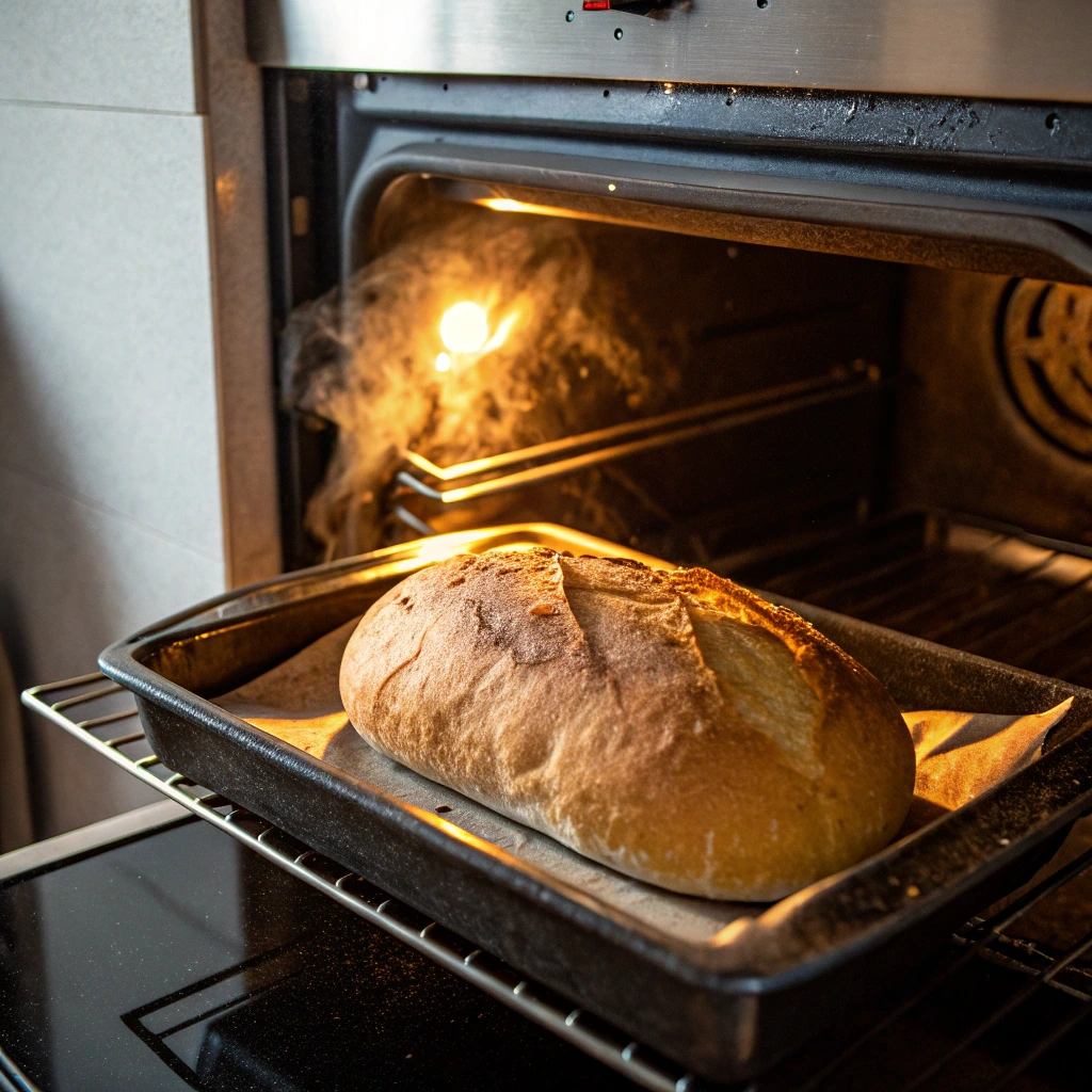 Pamela's bread mix recipes loaf baking in oven