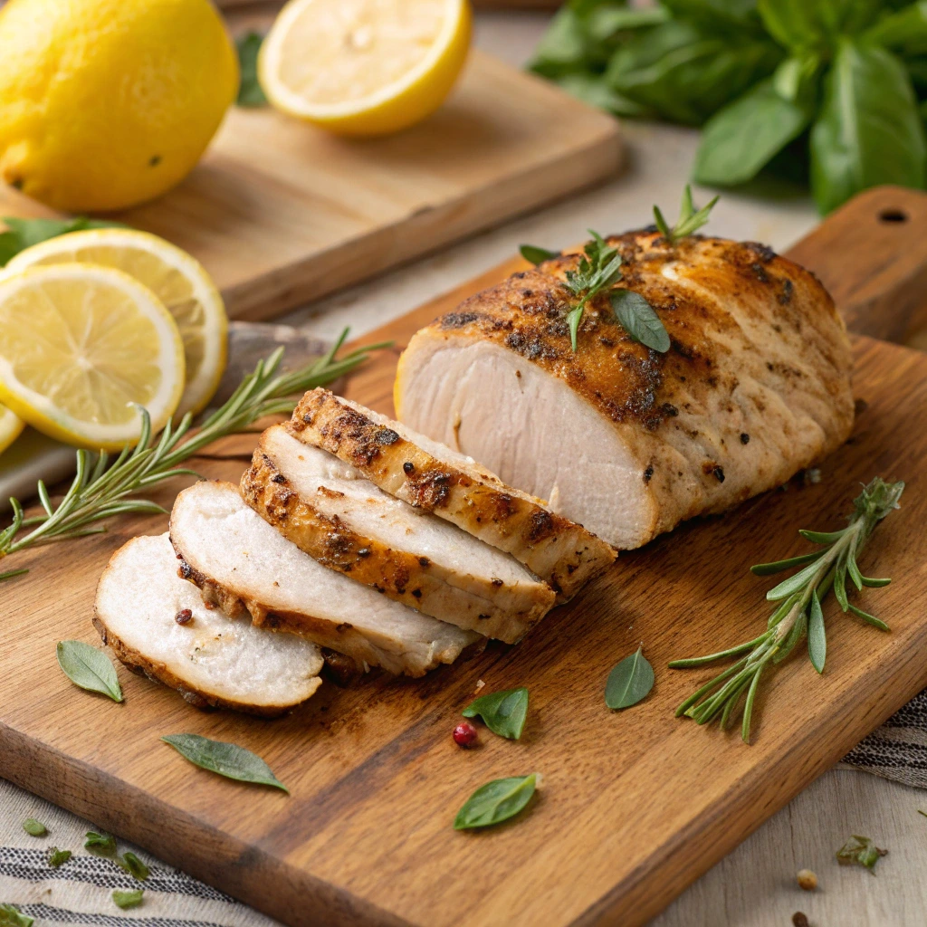 Juicy sliced chicken for AIP lunch recipes