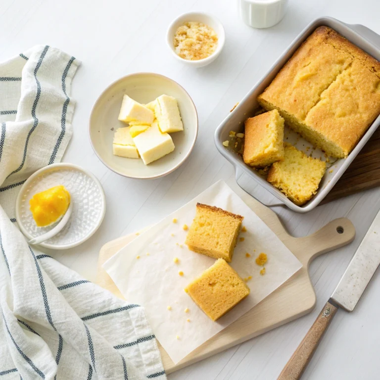 Southern cornbread no eggs recipe card layout